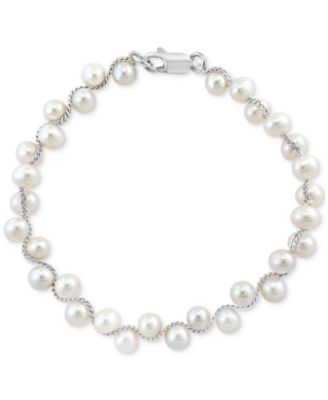 EFFY Collection - Freshwater Pearl Zigzag Flex Bracelet in Sterling Silver