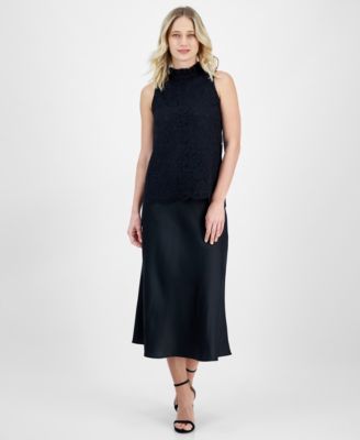 Anne Klein - Women's Bias-Cut Flared Pull-On Skirt