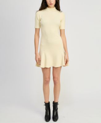 En Saison - Women's Sanam Mock-Neck Mini Sweater Dress