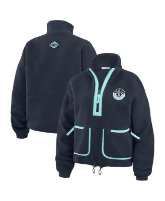 WEAR by Erin Andrews - Wear By Erin Andrews Women's Deep Sea Blue Seattle Kraken Polar Fleece Half-zip Jacket