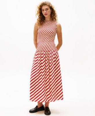 Tommy Hilfiger - Women's Striped Smocked-Bodice Maxi Dress