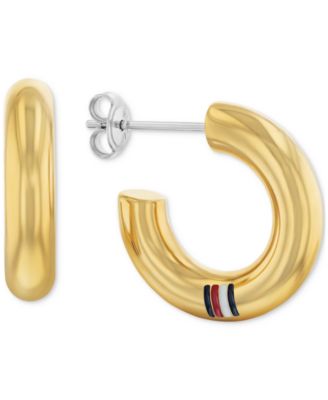 Tommy Hilfiger - Gold-Tone Circle Small Hoop Earrings, 0.86"