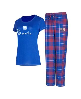 Concepts Sport - Women's New York Giants Vector T-Shirt Flannel Pants Sleep Set