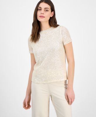 Anne Klein - Women's Sequined T-Shirt
