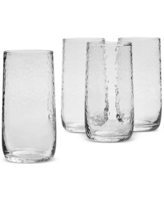 Oake - Clear Textured Highball Glasses, Set of 4