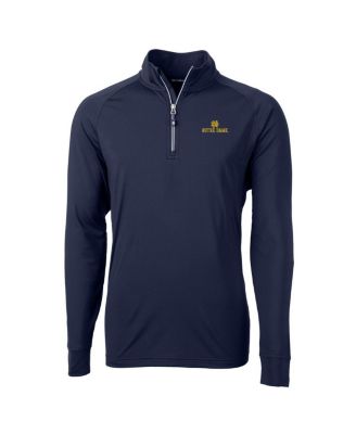 Cutter & Buck - Men's Navy Notre Dame Fighting Irish Big Tall Adapt Knit Quarter-Zip Pullover Jacket