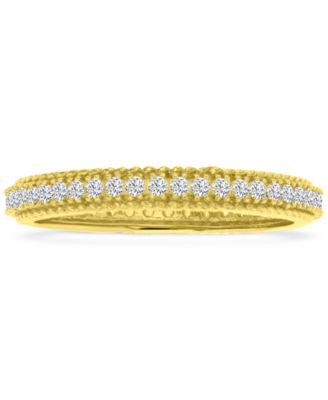 Macy's - Cubic Zirconia Band Ring (5/8 ct. t.w.) in 14k Gold over Sterling Silver