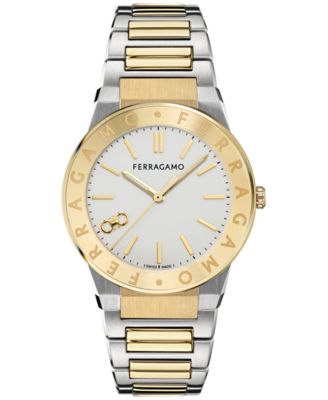 Ferragamo - Men's Swiss Sapphire Logo Two-Tone Stainless Steel Bracelet Watch 41mm