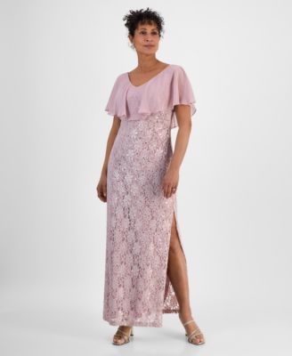 Connected - Sequined Lace Overlay Gown