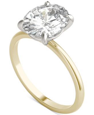 Charles & Colvard - Classic Basket Solitaire Engagement Ring (3 ct. t.w.) in Two-Tone 14k Gold
