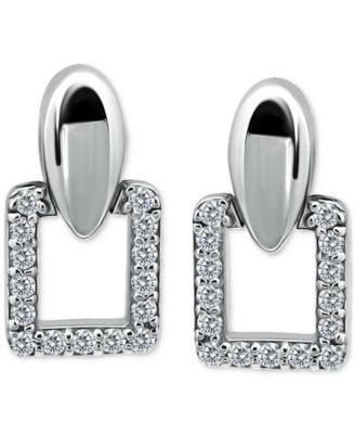 Giani Bernini - Cubic Zirconia Square Earrings (3/4 ct. t.w.) in 18k Gold over Sterling Silver