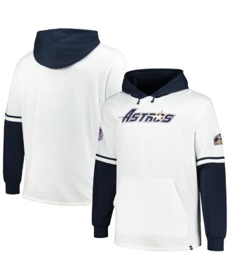 '47 Brand - Men's White/Navy Houston Astros Big Tall Trifecta Shortstop Pullover Hoodie