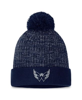 Fanatics - Women's Navy Washington Capitals Authentic Pro Road Cuffed Knit Hat with Pom
