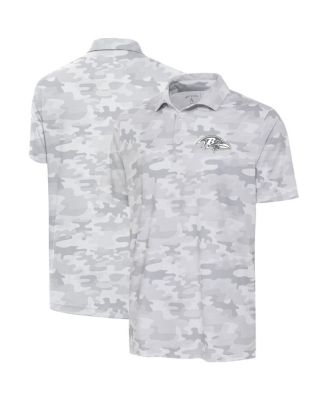 Antigua - Men's White Baltimore Ravens Anthracite Logo Collide Polo