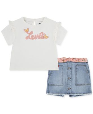 Levi's - Baby Girls T-Shirt & Denim Skort, 2 Piece Set