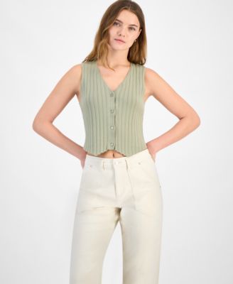 And Now This - Petite Ribbed Sweater Vest, Exclusively at Macy's
