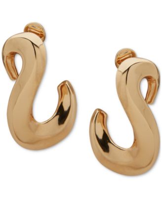 Anne Klein - Gold-Tone Twisted Puffy Clip-On Drop Earrings