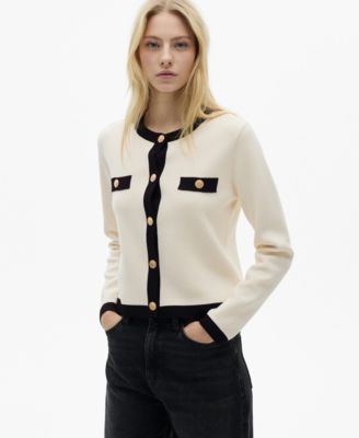 MANGO - Women's Jewel Buttons Knitted Jacket