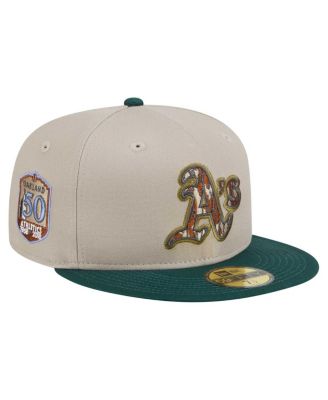 New Era - Men's Natural/Hunter Green Oakland Athletics Lifestyle Tree Bark Fill 59FIFTY Fitted Hat
