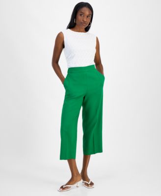 Bar III - Women's Pull-On Cropped Wide-Leg Pants