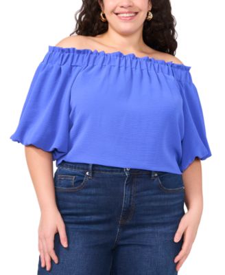 Vince Camuto - Plus Size Off-The-Shoulder Puff-Sleeve Top