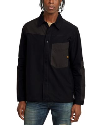 G-Star Raw - Men's Relaxed Fit Long Sleeve Mixed Media Button Front Shirt