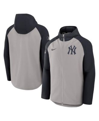 Nike - Men's Gray/Navy New York Yankees Authentic Collection Raglan Performance Full-Zip Jacket