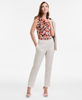 Kasper - Women's Stretch Crepe Slim-Leg Pants, Regular & Petite