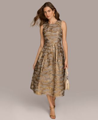 Donna Karan New York - Women's Jewel-Neck Metallic Dress