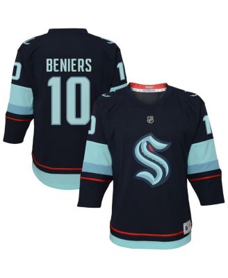 Outerstuff - Big Boys and Girls Matty Beniers Navy Seattle Kraken Alternate Replica Player Jersey