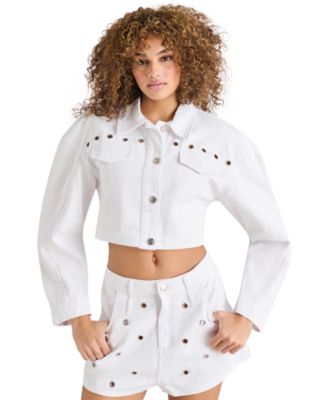 Steve Madden - Women's Damiani Barrel-Sleeve Cotton Denim Jacket