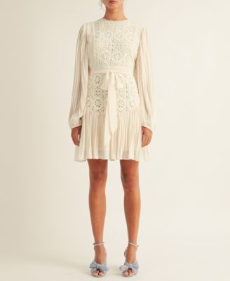 AROSE STUDIO, INC - Women's Jules Lace-Trim Blouson-Sleeve A-Line Dress