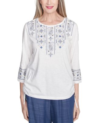 Alfred Dunner - Petite Summer Solstice Embroidered Top