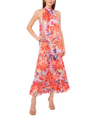 Vince Camuto - Women's Oscar Halterneck Tiered Maxi Dress