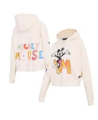 Freeze Max - Women's Cream Mickey Mouse Hellow Mellow Cropped Pullover Hoodie