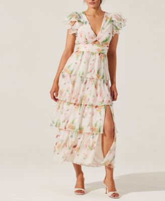 ASTR the Label - Women's Emporia Floral Print Tiered Maxi Dress