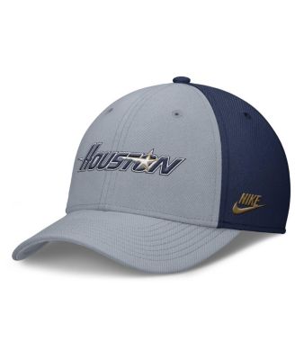 Nike - Men's Gray/Navy Houston Astros Rise Swoosh Performance Flex Hat