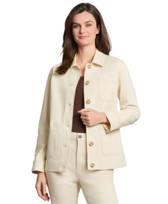 Jones New York - Petite Patch-Pocket Button-Front Jacket