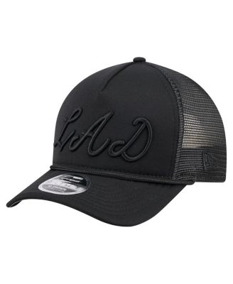 New Era - Men's  Black Los Angeles Dodgers City Initial 9FORTY A-Frame M-Crown Adjustable Trucker Hat