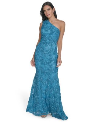 Jessica Howard - Women's One-Shoulder Soutache Gown